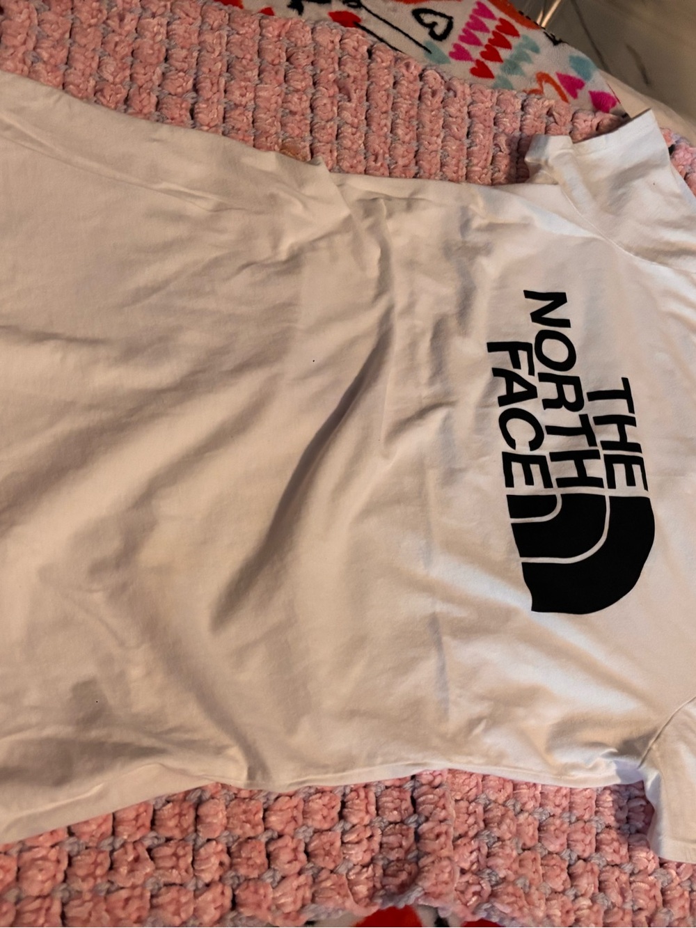 The North Face White Tee with Black Logo Graphic